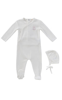 Kipp Teddy Wrap Footie & Bonnet - Pink