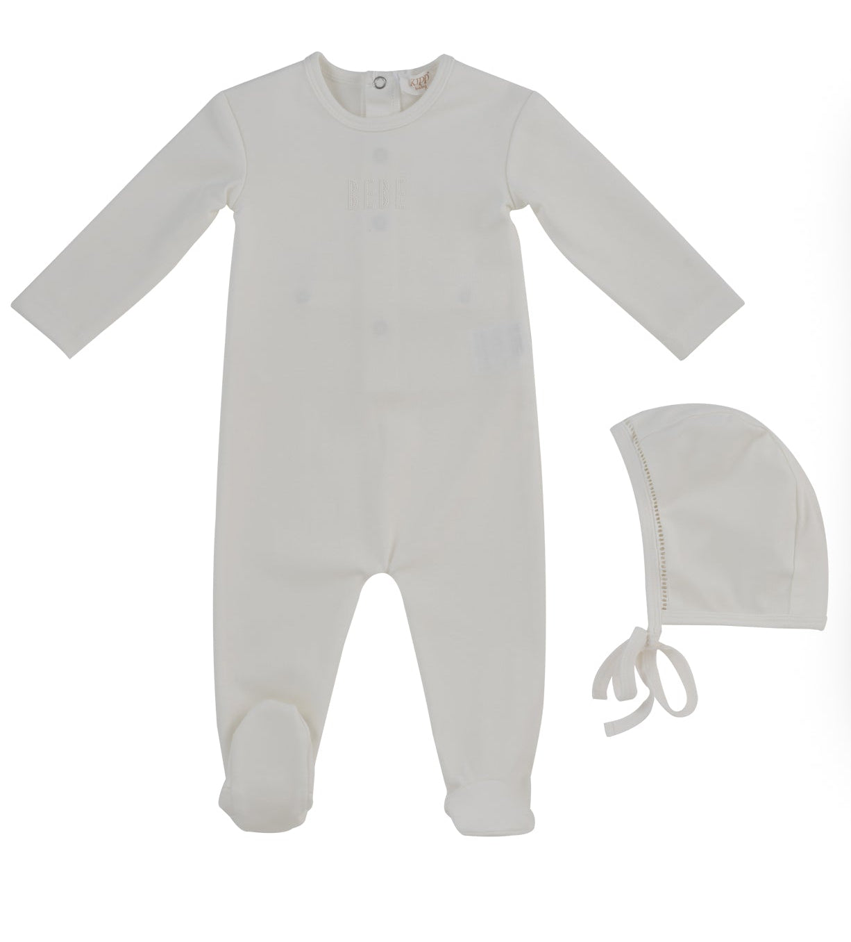 Kipp Bebe Footie & Bonnet SS26 - White