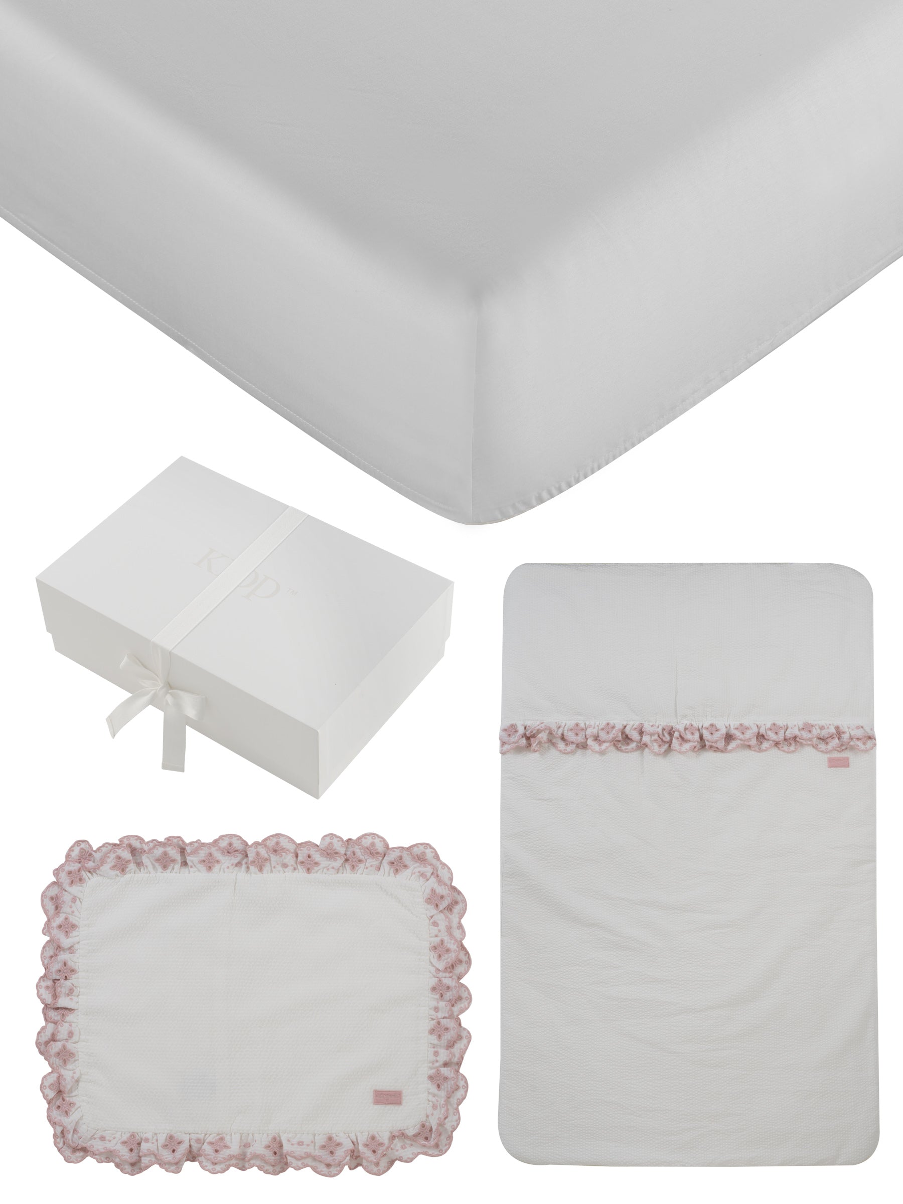 Kipp Ruffled Enfant Mini Crib Set - Pink