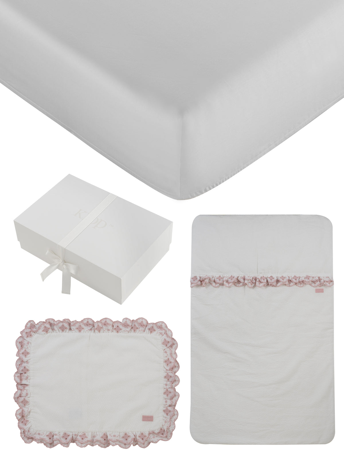 Kipp Ruffled Enfant Mini Crib Set - Pink