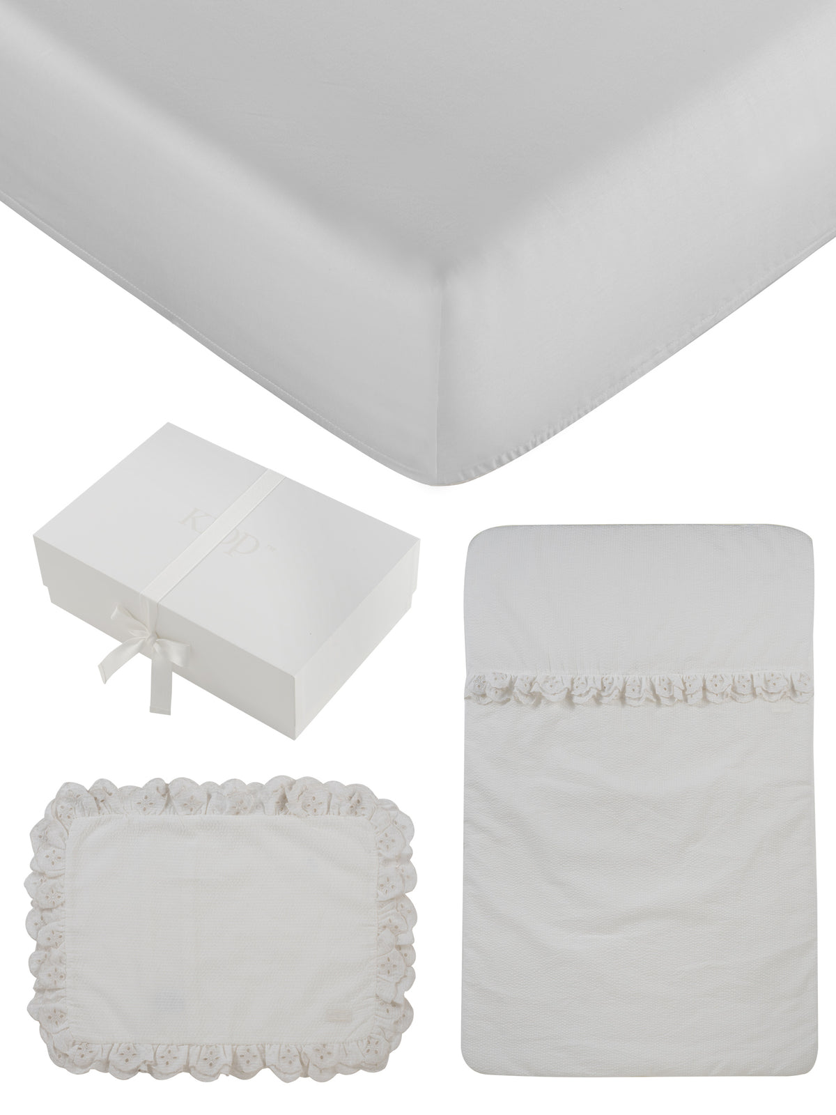 Kipp Ruffled Enfant Mini Crib Set - White