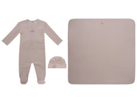 Kipp Carrera Pinstripe Layette Set - Pink