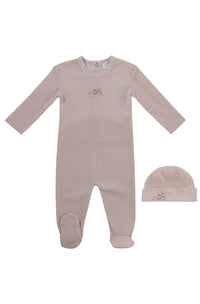 Kipp Carrera Pinstripe Footie & Hat - Pink