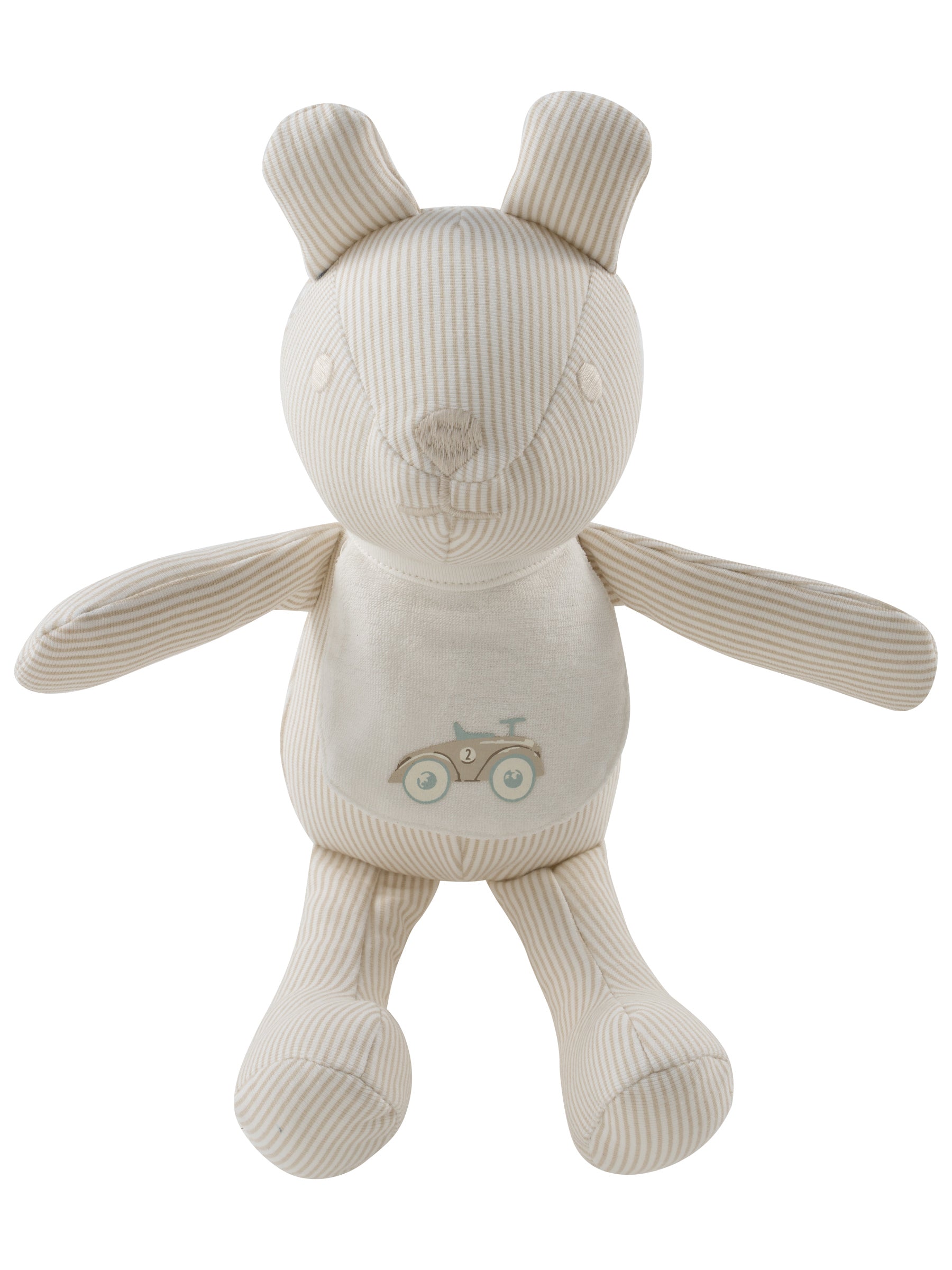 Kipp Carrera Pinstripe Teddy with Bib - Stone