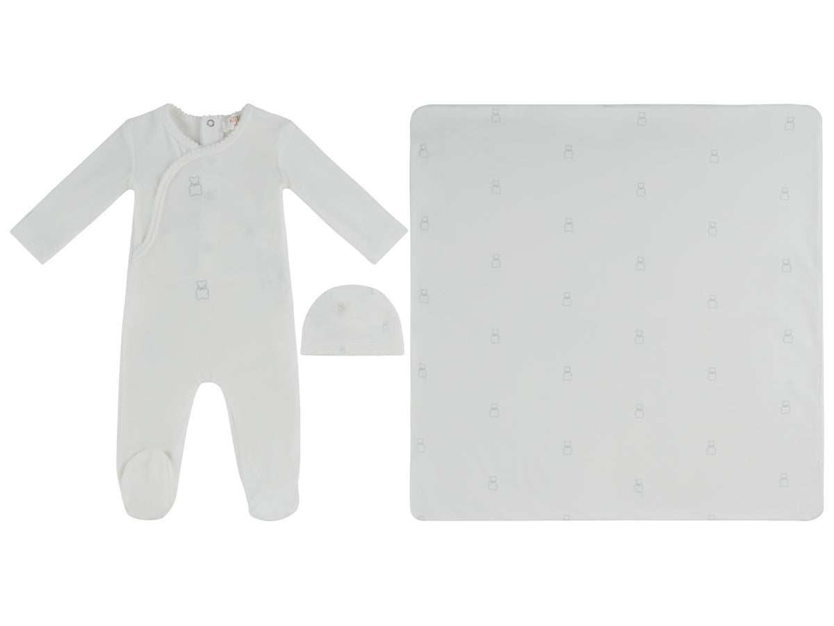 Kipp Petit Ours Pattern Layette Set - Blue