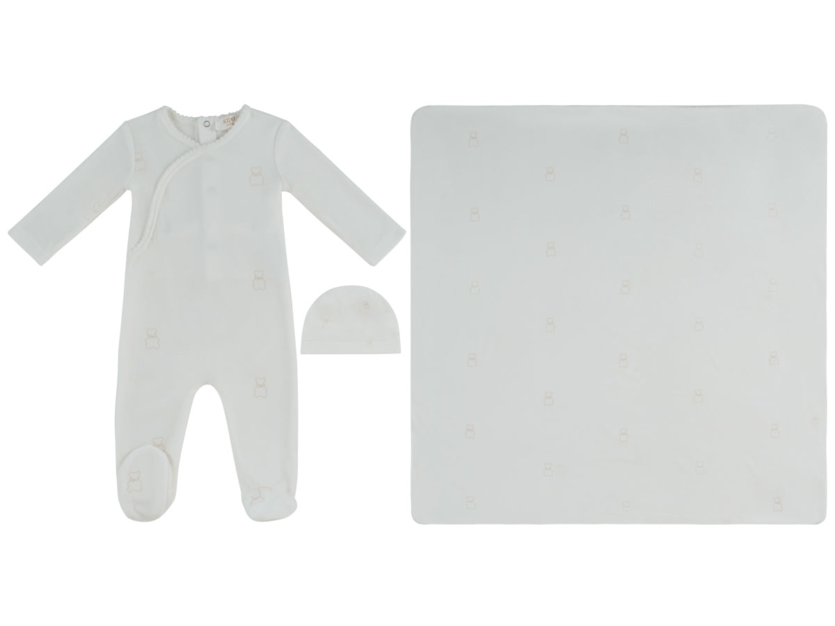 Kipp Petit Ours Pattern Layette Set - Stone