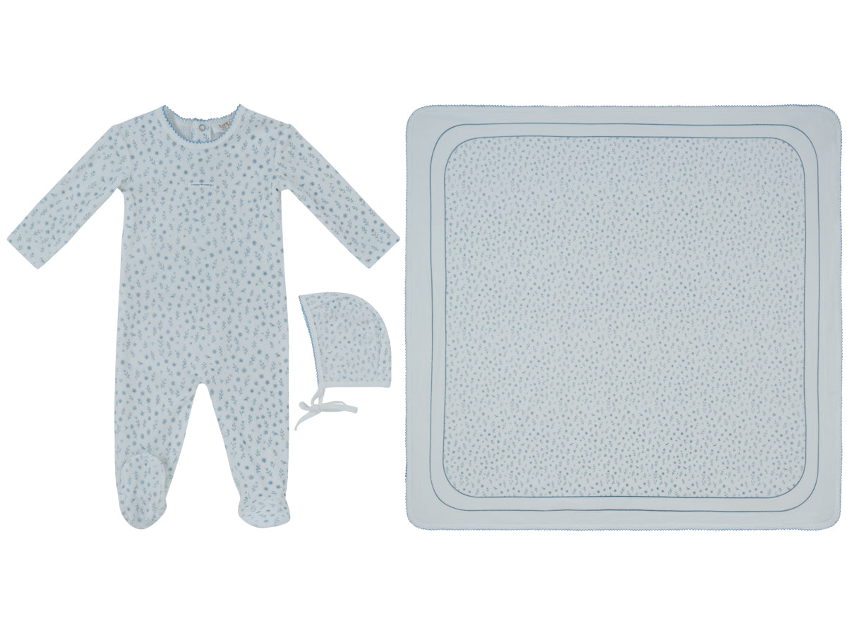 Kipp Whispering Blooms Layette Set - Dark Blue