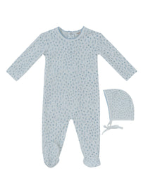 Kipp Whispering Blooms Footie & Hat - Dark Blue