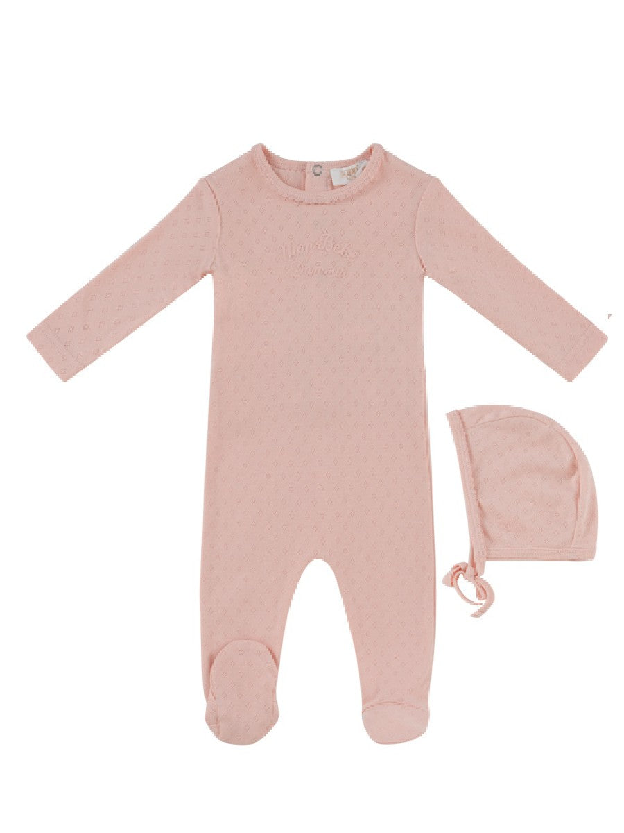 Kipp Mon Bebe Footie & Hat - Pink