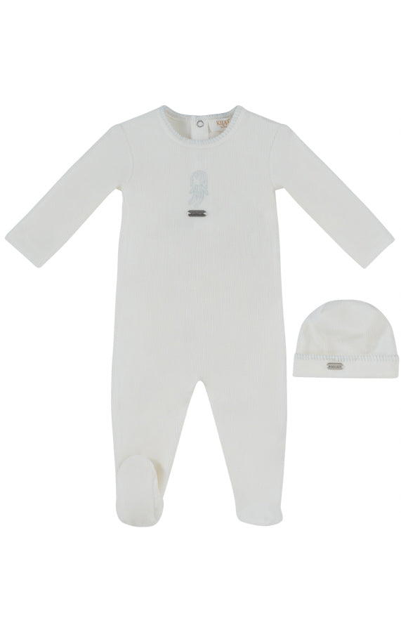 Kipp Atelier Bunny Footie & Hat - Blue
