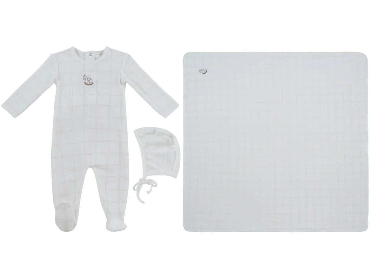 Kipp Whinny Plaid Layette Set - Pink