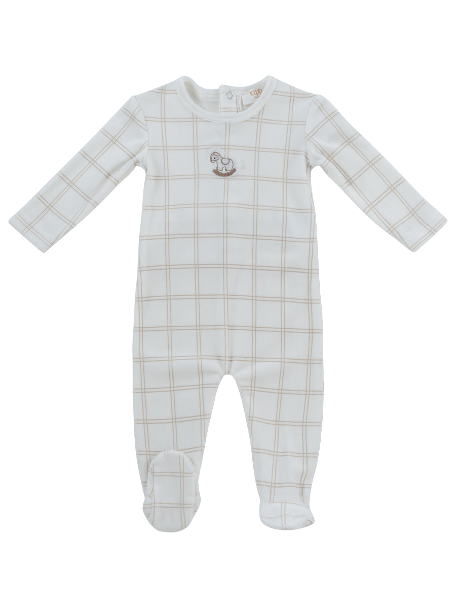 Kipp Whinny Plaid Footie - Stone