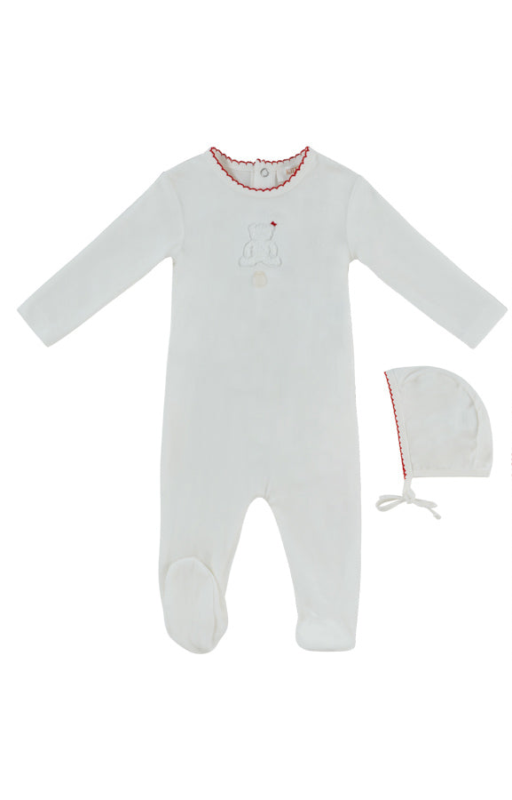 Kipp Fur Ever Yours Footie & Hat - Red