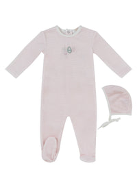 Kipp Bunny Stripe Footie & Hat - Pink