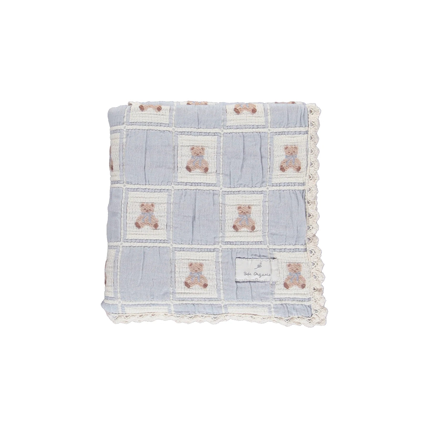 Bebe organic Teddy Bear Blanket- Blue