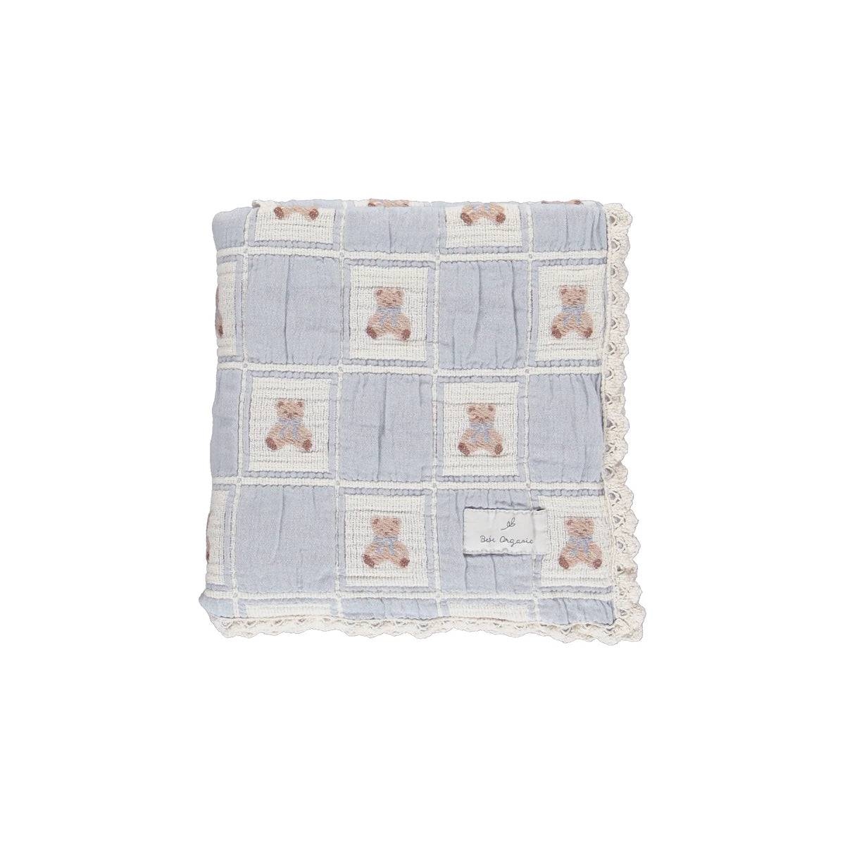 Bebe organic Teddy Bear Blanket- Blue