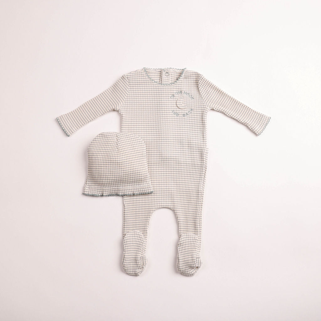 Bee & Dee To The Moon Footie & Beanie - London Fog