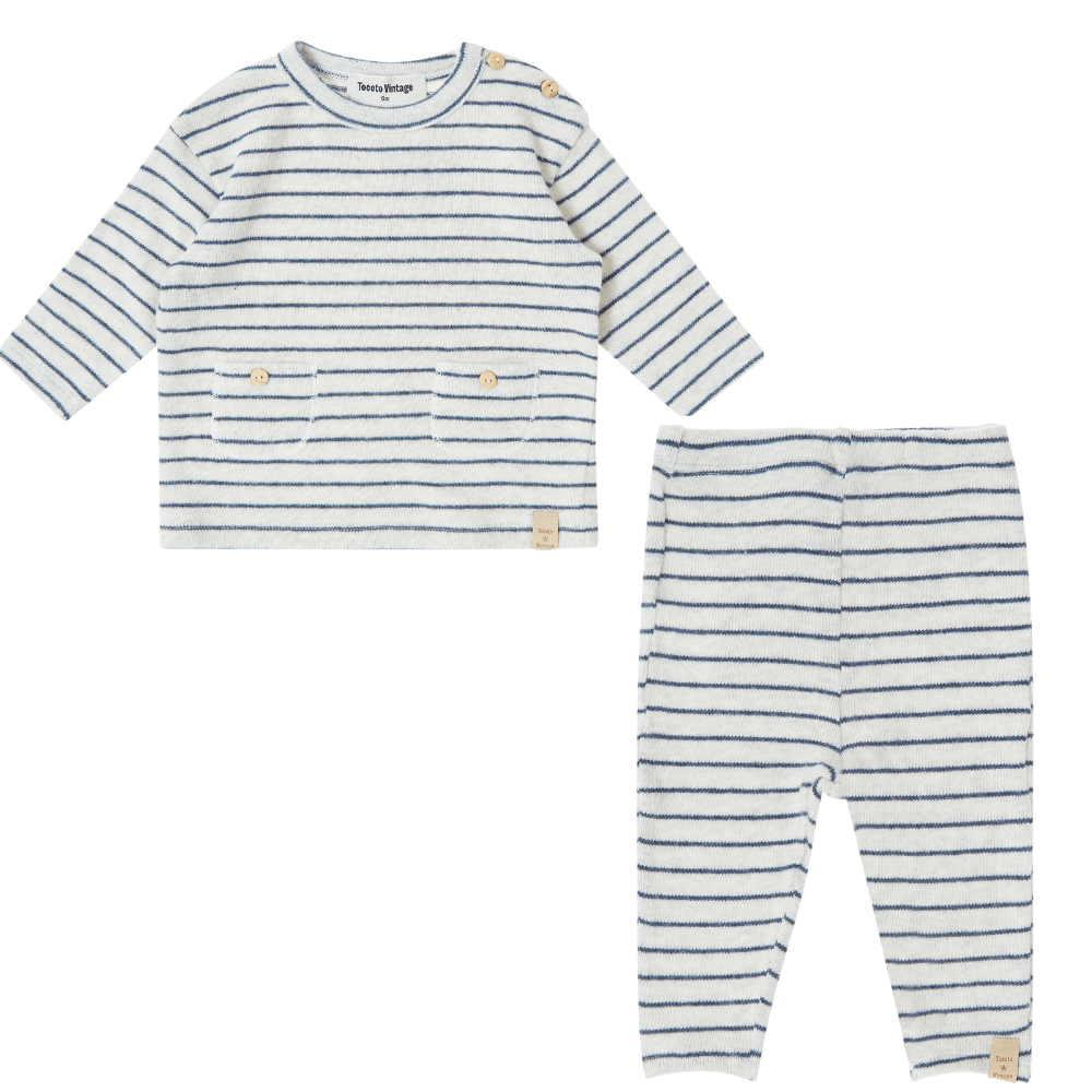 Tocoto Vintage Baby Knitted 2 Piece Stripes Set