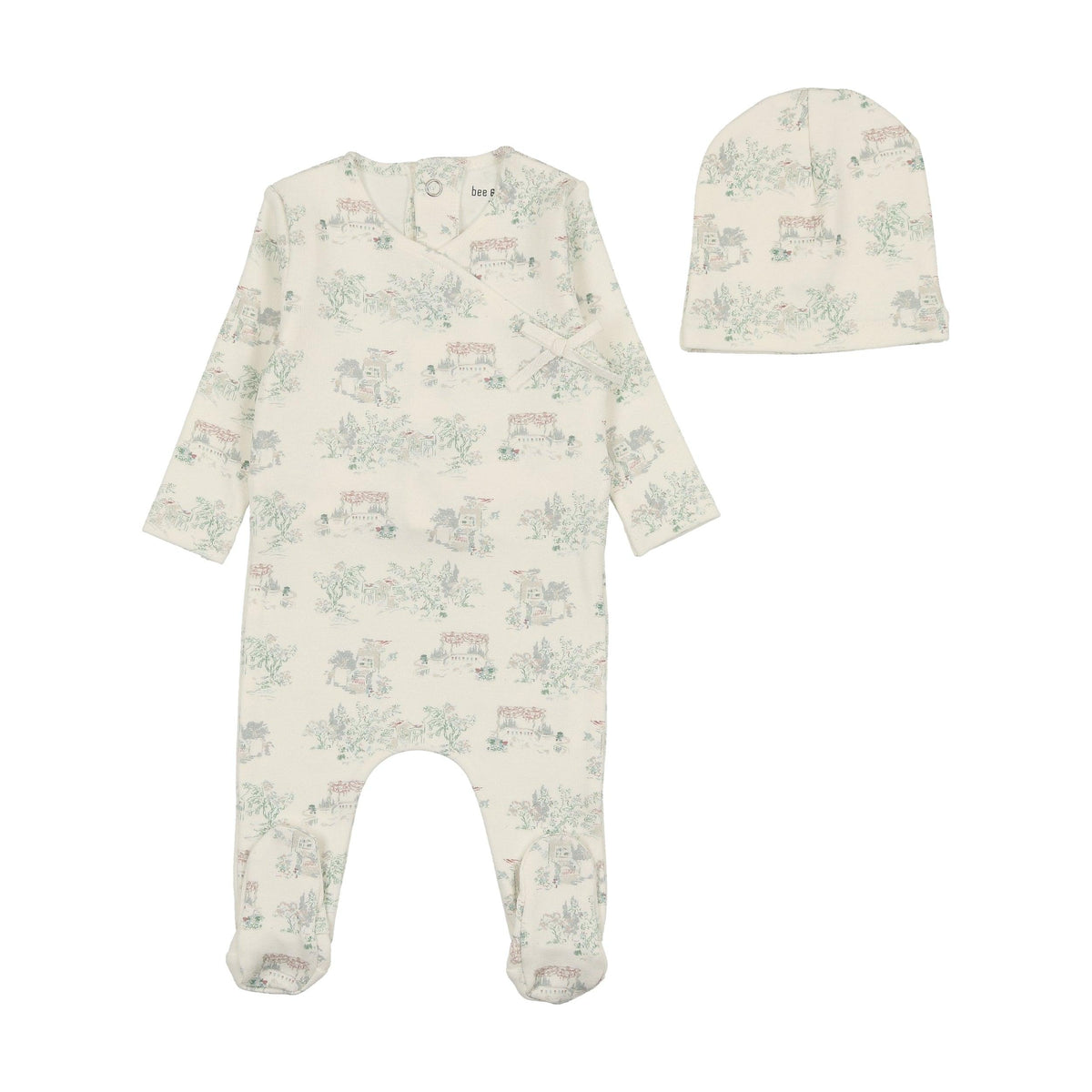 Bee & Dee Toile Footie & Beanie