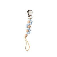 Picky Wood & Silicone Braided Paci Clip-Beautiful Blue