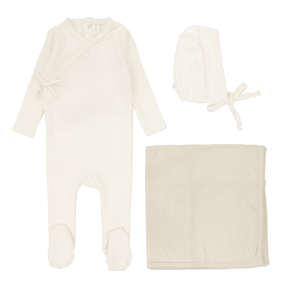 Lilette Pinpoint Wrapover Layette Set AW24