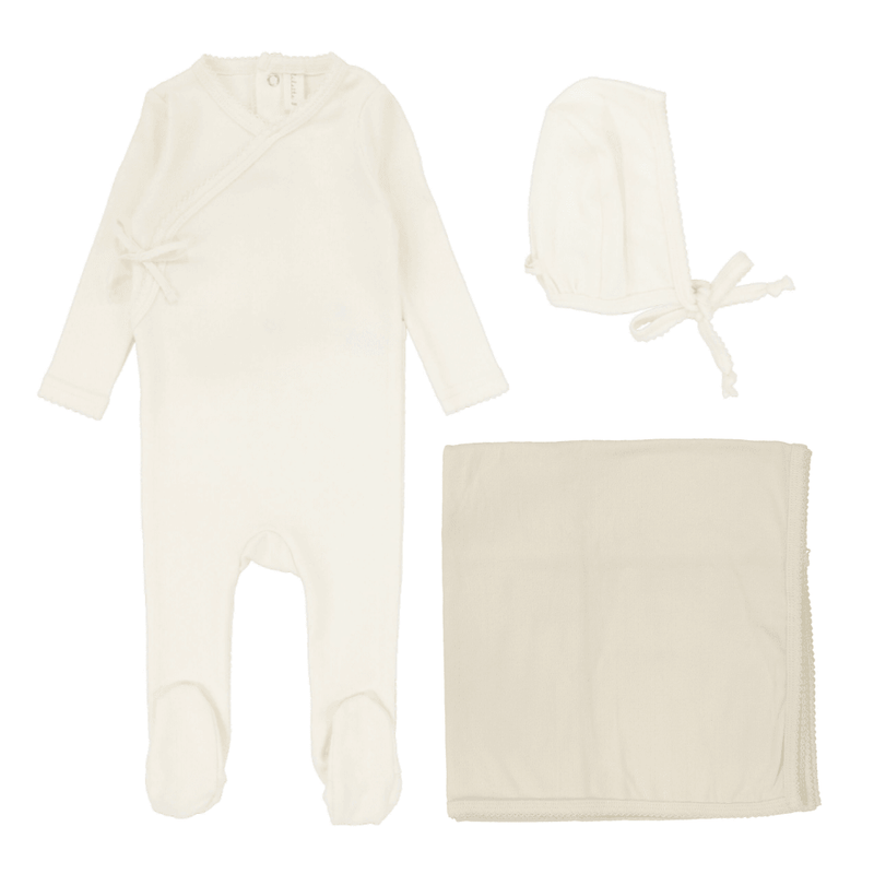 Lilette Pinpoint Wrapover Layette Set AW24