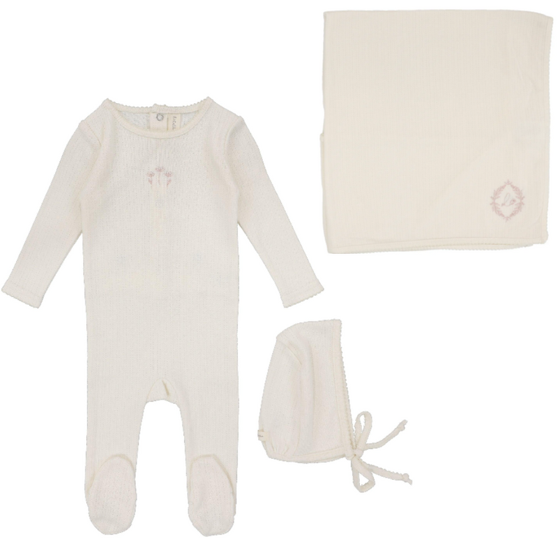 Lilette Striped Pointelle Layette Set