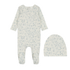 Bopop Leaf Print Footie & Bonnet