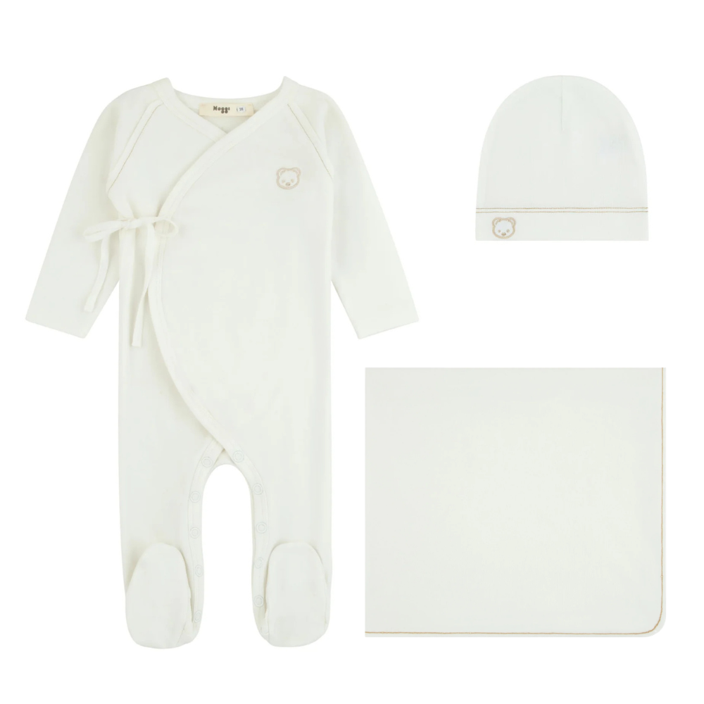 Noggi Teddy Wrap Layette Set - Ivory