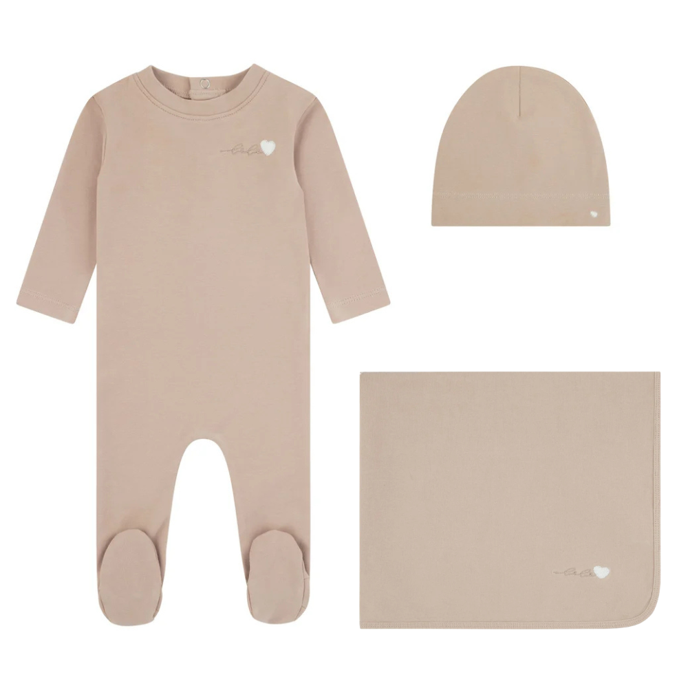Noggi Bebe Heart Layette Set - Tan