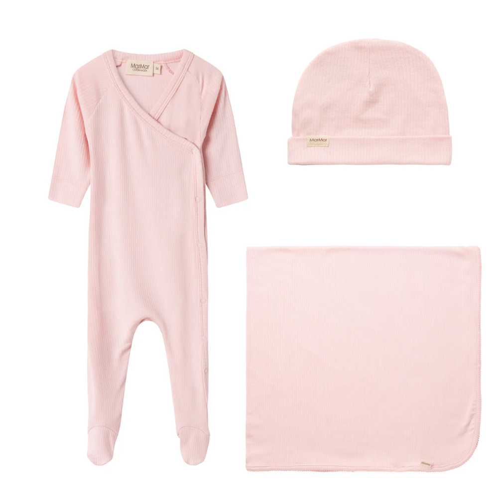Marmar Ribbed Layette Set Aw25- Rosewater