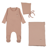 Bee & Dee Raised Embroidery Layette Set - Hushed Pink