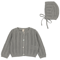 Lilette Crochet Knit Shrug & Bonnet - Light Blue
