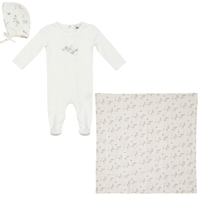 Little Fragile Bird Crest Layette Set - Powder