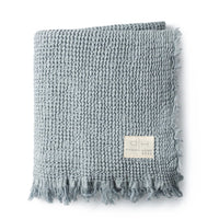 Domani Home waffle Throw Blanket - Cinza Blue