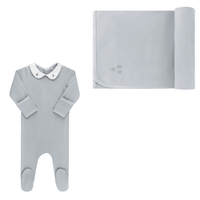 Ely's & Co Wide Rib Cotton Wide Rib Rosebud Layette Set