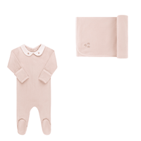 Ely's & Co Wide Rib Cotton Wide Rib Rosebud Layette Set