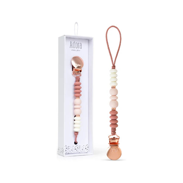 Adora Pacifier Clip - Rosewood Trio