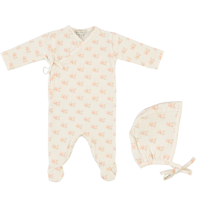 Bebe Organic Aurele Wrap Footie & Bonnet