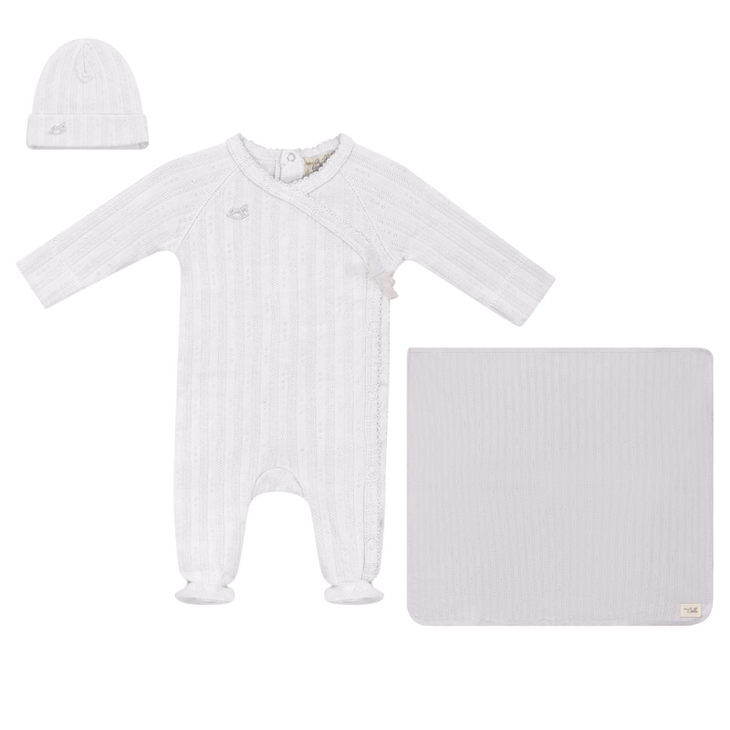 Bebe Bella Pointelle Rocking Horse Wrap Layette Set