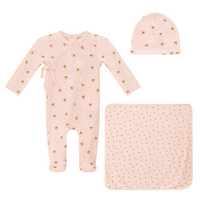 Lux Pointelle Floral Print Layette Set