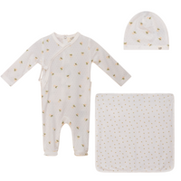 Lux Pointelle Floral Print Layette Set