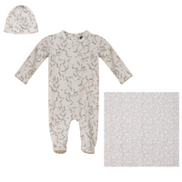 Little Fragile Leaves and Birds Print Layette Set