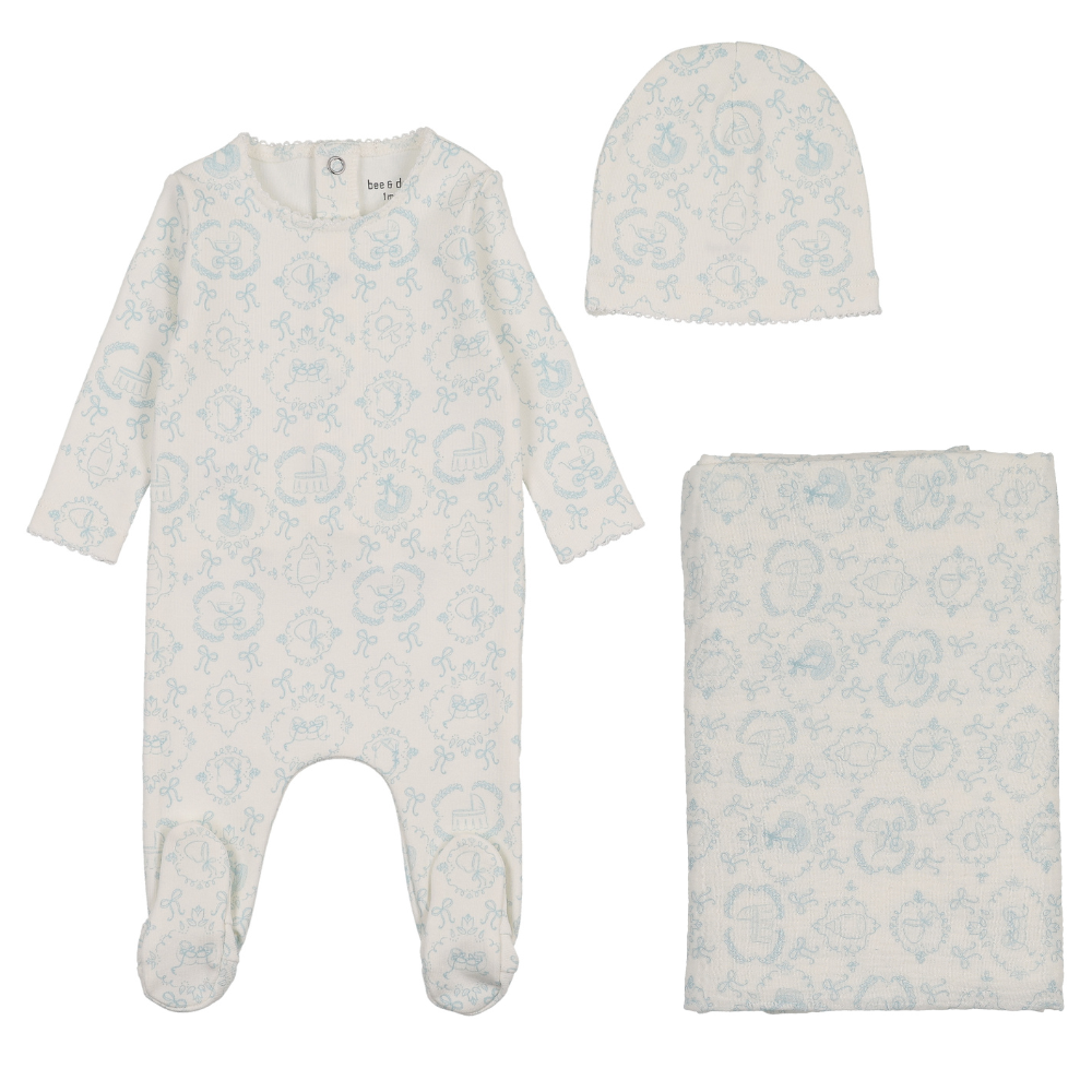 Bee & Dee Babyland Toile Layette Set - Ivory Boys