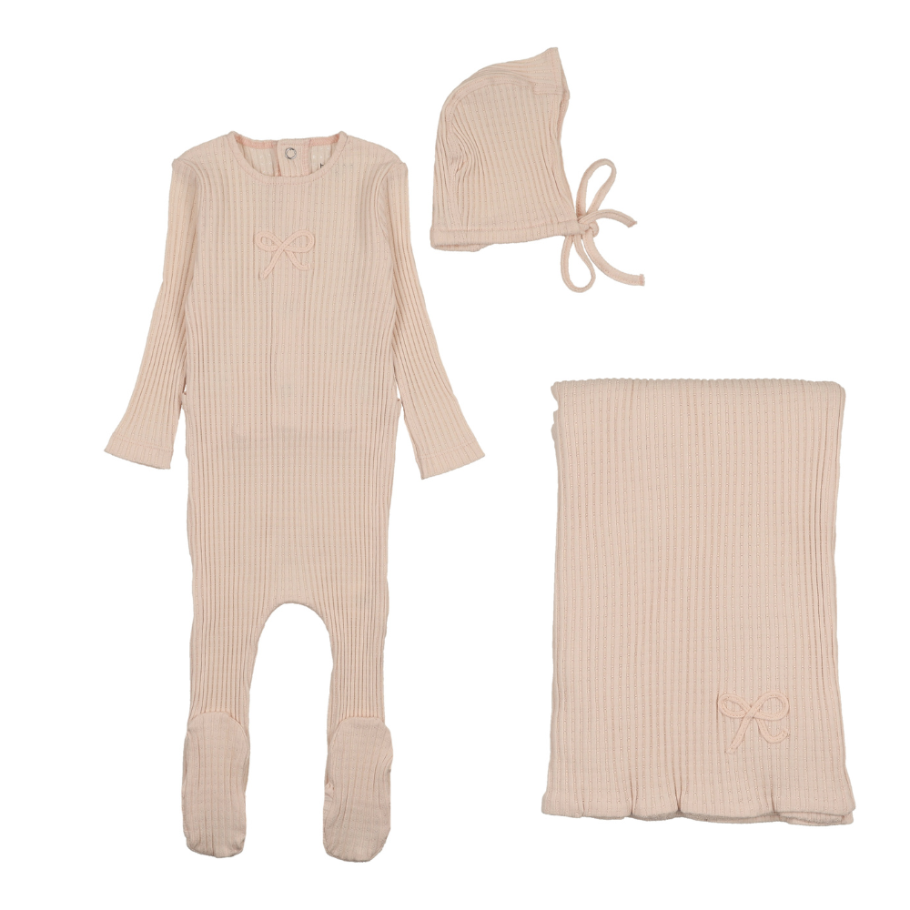 Bee & Dee Dainty Rope Pointelle Layette Set - Champagne Pink