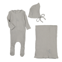 Bee & Dee Dainty Rope Pointelle Layette Set - London Fog