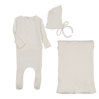 Bee & Dee Dainty Rope Pointelle Layette Set - Chalk White