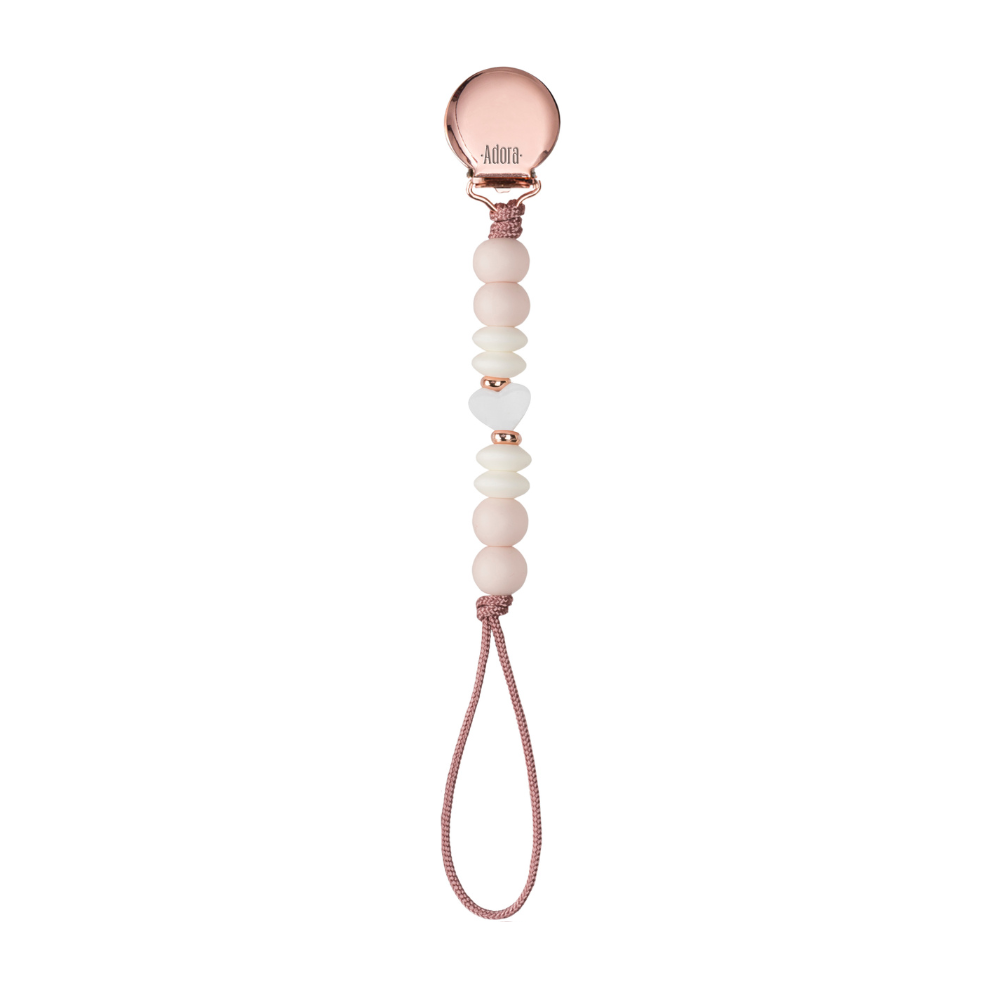 Adora Pacifier Clip - Blush Heart