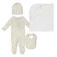 Little Parni Floral Footie Layette Set - Pink