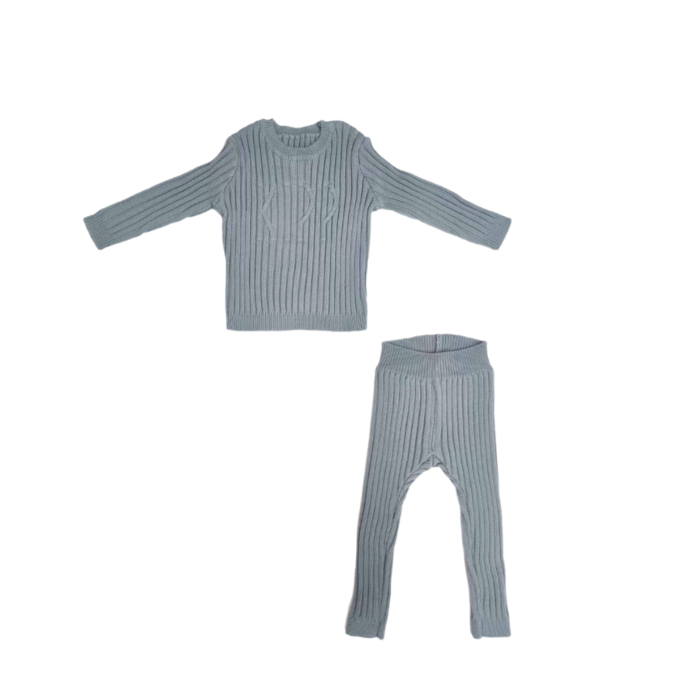 Kipp Luke Rib Top & Pants Set - Blue